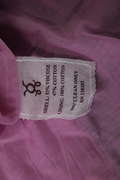 Figue Women Maxi Striped Pink Dress Half Sleeve Round Neck Cotton Size S