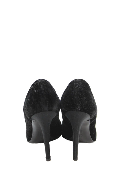 Ralph Lauren Collection Womens Velvet Pointed Toe Pumps Black Size 9 B