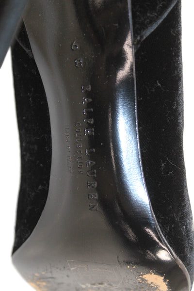 Ralph Lauren Collection Womens Velvet Pointed Toe Pumps Black Size 9 B
