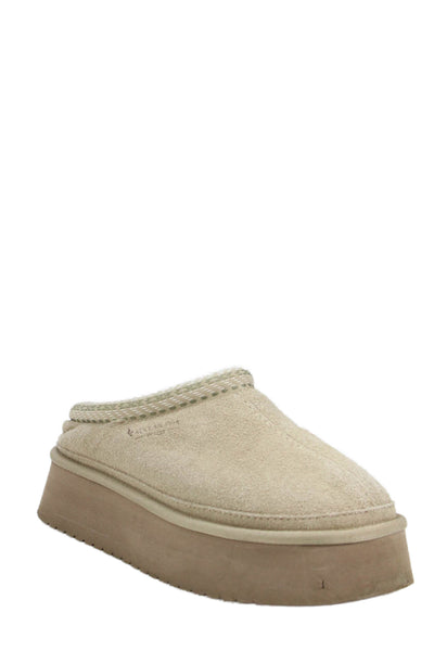 Koolaburra Womens Suede Platform Casual Slippers Brown Size 6