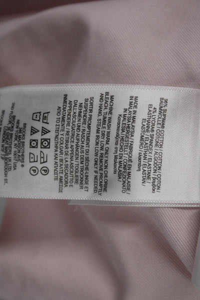 Brooks Brothers Mens Cotton Long Sleeve Button Down Shirt Pink Size 15.5