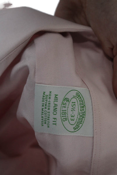 Brooks Brothers Mens Cotton Long Sleeve Button Down Shirt Pink Size 15.5