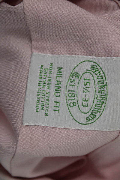 Brooks Brothers Mens Cotton Collared Basic Button Down Shirt White Size 15.5