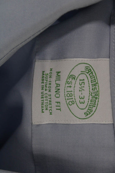 Brooks Brothers Mens Cotton Basic Button Down Shirt Blue Size 15.5