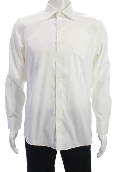 Brooks Brothers Mens Cotton Basic Button Down Shirt White Size 15.5