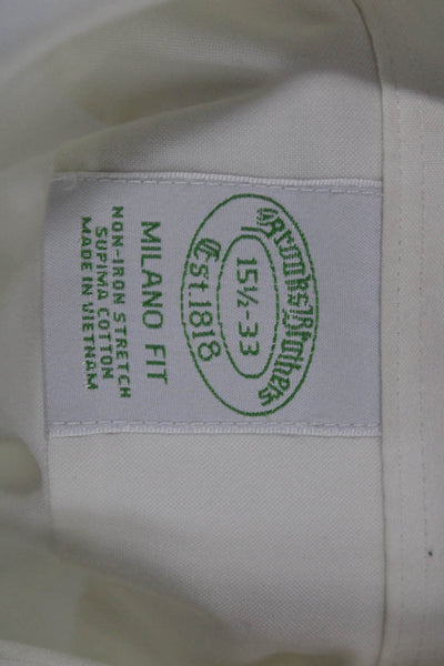 Brooks Brothers Mens Cotton Basic Button Down Shirt White Size 15.5