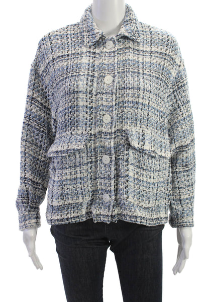 Zara Womens Basic Jacket Multicolor Plaid Button Size XS