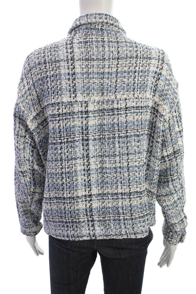 Zara Womens Basic Jacket Multicolor Plaid Button Size XS