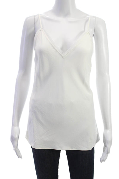 Frame Womens Camisole V Neck White Sleeveless Viscose Size S