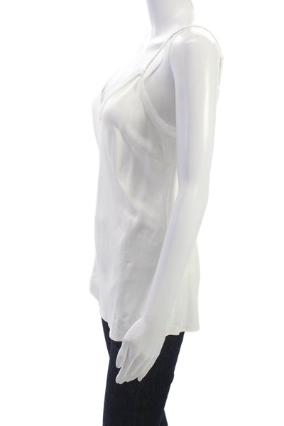 Frame Womens Camisole V Neck White Sleeveless Viscose Size S
