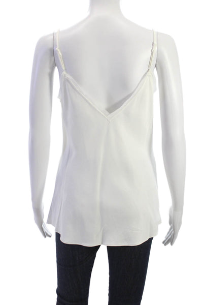 Frame Womens Camisole V Neck White Sleeveless Viscose Size S
