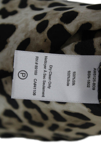 ATM Women Silk Leopard Print Camisole Scoop Neck Sleeveless Multicolor Size S