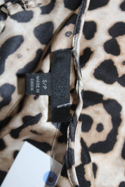 ATM Women Silk Leopard Print Camisole Scoop Neck Sleeveless Multicolor Size S