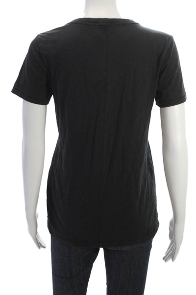 Rag & Bone Women Basic Black V-Neck Short Sleeve T-Shirt Pima Cotton Size S