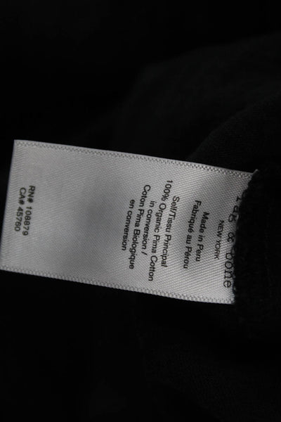 Rag & Bone Women Basic Black V-Neck Short Sleeve T-Shirt Pima Cotton Size S