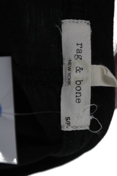 Rag & Bone Women Basic Black V-Neck Short Sleeve T-Shirt Pima Cotton Size S