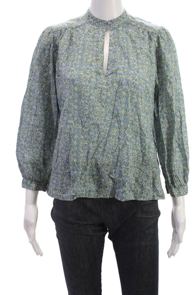 Birds of Paradis by Trovata Women Floral Blouse Long Sleeve Size XS