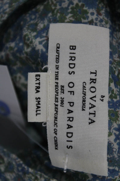 Birds of Paradis by Trovata Women Floral Blouse Long Sleeve Size XS