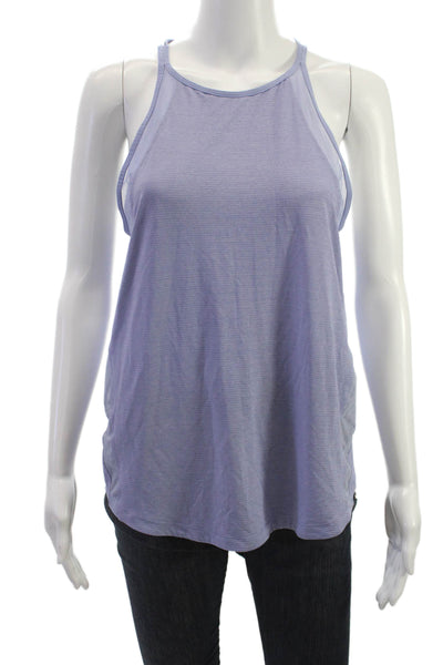 Lululemon Womens Purple Striped High Neck Tank Sleeveless Size S