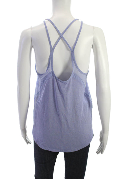 Lululemon Womens Purple Striped High Neck Tank Sleeveless Size S