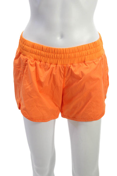 Lululemon Women Athletic Orange Nylon Shorts Size 6
