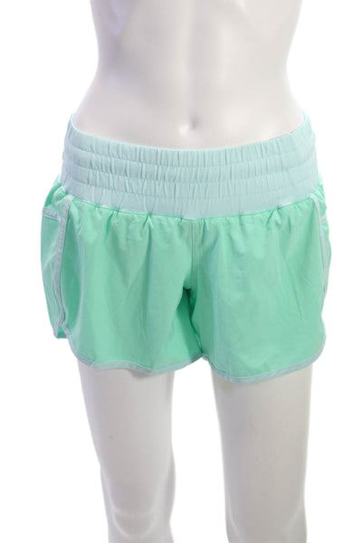 Lululemon Women Athletic Shorts Green Nylon Size 6