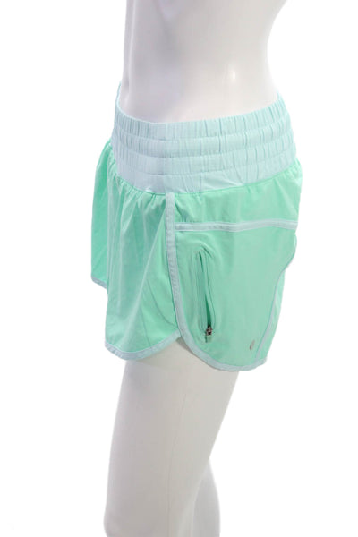 Lululemon Women Athletic Shorts Green Nylon Size 6