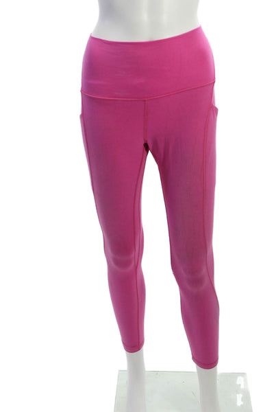Lululemon Women Pink Ankle Leggings Nylon Sports Pull On Size 6