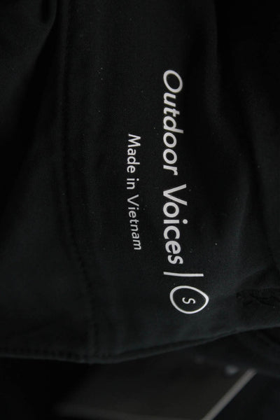 Outdoor Voices Women Cropped Pants Black Pull On 90% Nylon 10% Elastane Size S