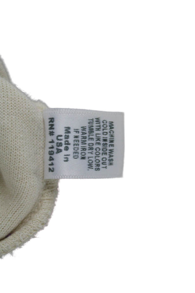 Monrow Womens Pullover Ivory Cotton Mock Neck Long Sleeve Size S