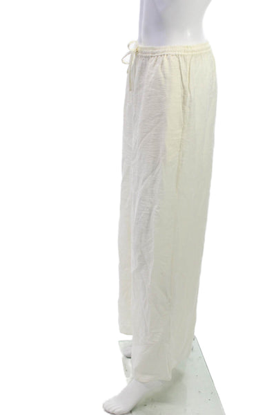 ONIA Women Ivory Drawstring Viscose Pants Size M