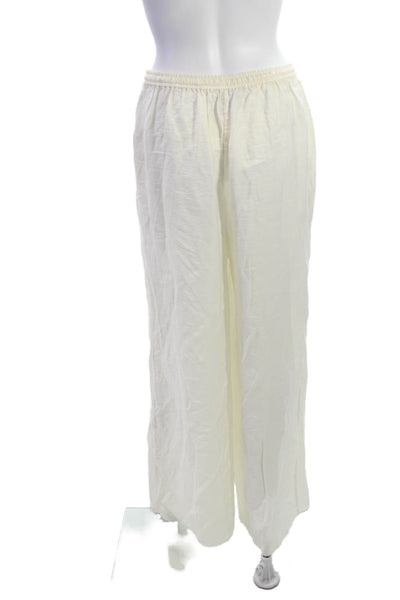 ONIA Women Ivory Drawstring Viscose Pants Size M