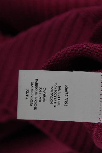 Renuar Women Pullover Sweater Pink Cowl Neck Long Sleeve 50% Viscose Size XL