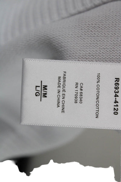 Renuar Women Basic White Cotton Crew Neck Short Sleeve T-Shirt Size M