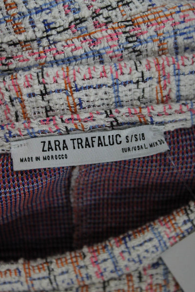 Zara Trafaluc Womens Shift Dress Multicolor Midi Short Sleeve Round Neck Size L