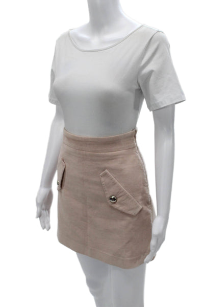 Maje Womens Beige Mini Cotton Skirt Zip Short Fall Size 38