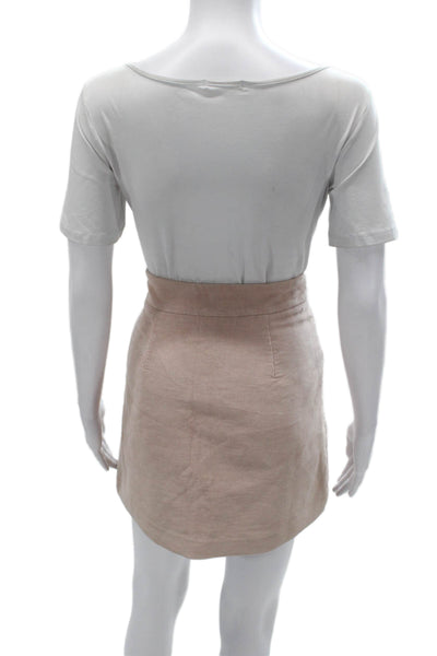 Maje Womens Beige Mini Cotton Skirt Zip Short Fall Size 38