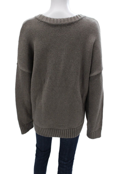 Gap Womens Pullover Sweater Gray Crew Neck 100% Cotton Long Sleeve Size XL