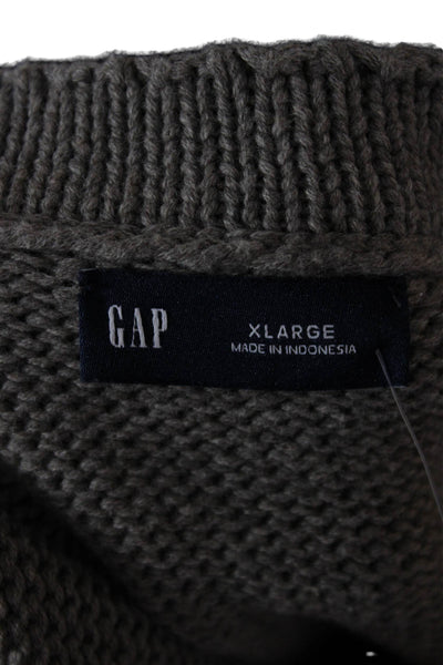 Gap Womens Pullover Sweater Gray Crew Neck 100% Cotton Long Sleeve Size XL