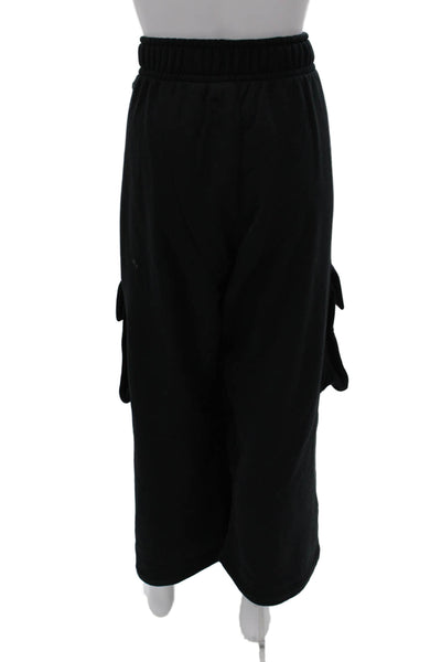 Nike Womens Black Cotton Sweatpants Pull On Size L