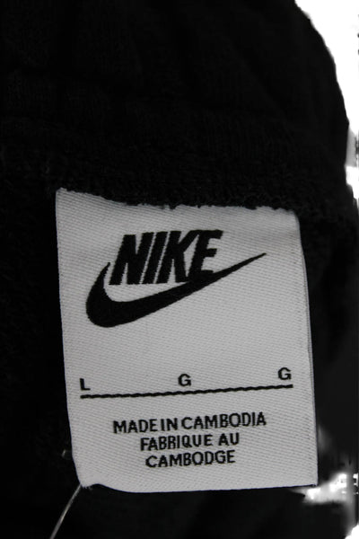 Nike Womens Black Cotton Sweatpants Pull On Size L