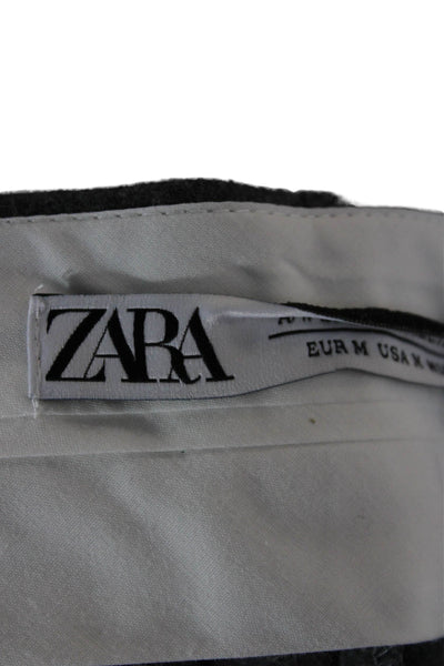 Zara Women Gray Wool Dress Pants Zip Inseam 30 Size M