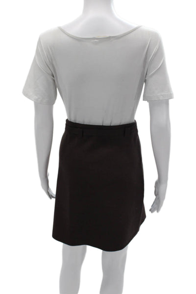 Zara Womens Mini Skirt Brown Knee Length Pull On Size XL