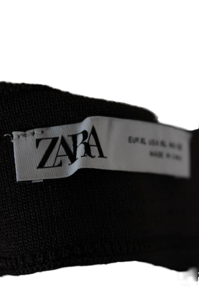 Zara Womens Mini Skirt Brown Knee Length Pull On Size XL