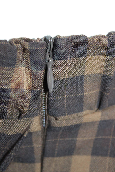 Zara Women Black Check Mini Skirt Tie Waist Size L