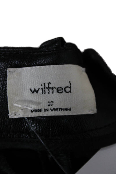 Wilfred Womens Dress Pants Black Polyurethane Zip Size 10