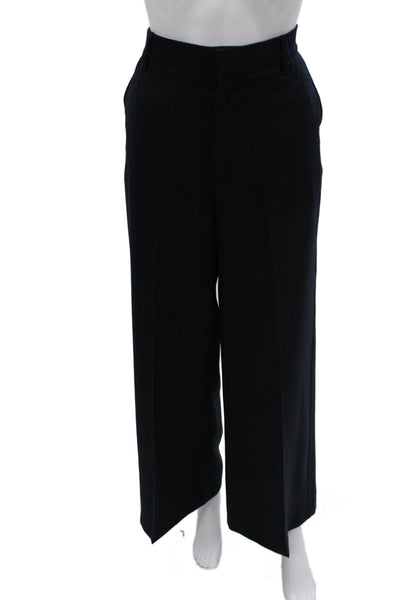 SPRWMN Womens Dress Pants Black 50% Wool Zip Inseam 32 Size M