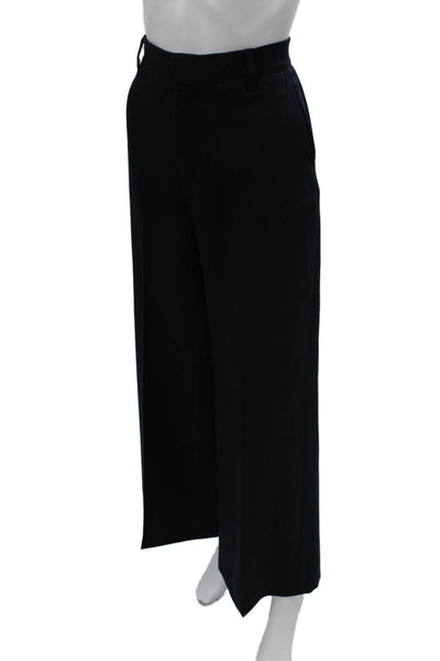 SPRWMN Womens Dress Pants Black 50% Wool Zip Inseam 32 Size M