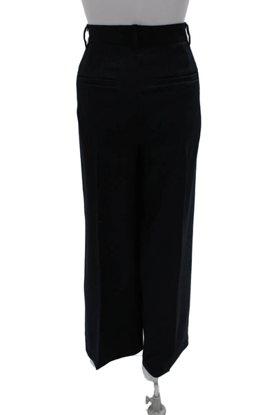 SPRWMN Womens Dress Pants Black 50% Wool Zip Inseam 32 Size M