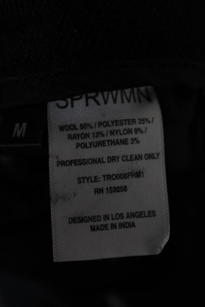 SPRWMN Womens Dress Pants Black 50% Wool Zip Inseam 32 Size M